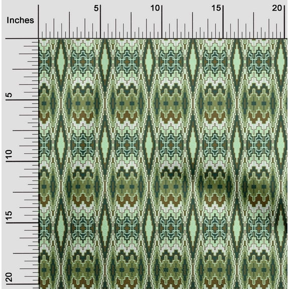 oneOone Viscose Chiffon Fabric Geometric Flame Stitch Print Sewing Fabric BTY 42 Inch Wide