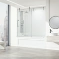 thumbnail image 4 of VIGO Hamilton 56 in. to 60 in. W Aerodynamic Frameless Sliding Tub Door in Chrome with Clear Glass, 4 of 9