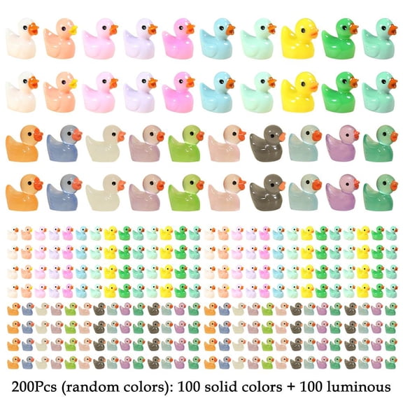 100PCS Tiny Ducks Realistic Miniature Resin Ducks Mini Ducks Little Duck Decor S7I5