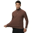 thumbnail image 4 of Tyhengta Men's Turtleneck Shirts, Long Sleeve Cotton Pullover Sweaters Mock Neck Knitted T-Shirt Basic Slim Fit Tee Tops coffee L, 4 of 10