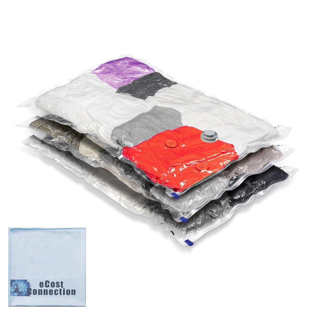 3 Large Reusable Piece Vacuum Storage Bag Set + eCostConnection
