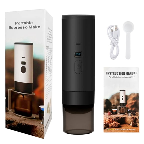 3-in-1 Portable Coffee Maker, 15 Bar Vacuum Espresso Machine, Black
