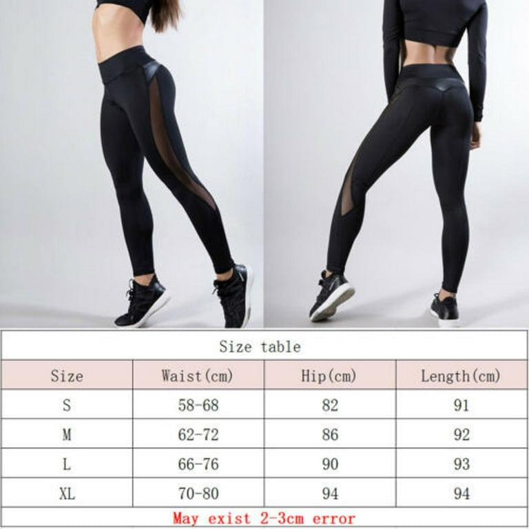 Lamuusaa Women Skinny Leggings Black Yoga Sport Pants Pu