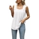 thumbnail image 1 of Camiseta sin mangas para mujer, camiseta sin mangas, ajuste holgado, cuello cuadrado, cómoda para viajes de cita, 1 of 8