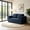 Blue, variant on AUU 2-in-1 Folding Convertible Corduroy Sofa Bed, Modern Boneless Loveseat Sleeper Couch with 2 Pillows and Pull-Out Bed for Living Room