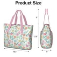 thumbnail image 3 of Tote Bag for Women - Pioneer Flower Shoulder Bag - Large Utility Work Duffle Bag with Zipper Handbag for Travel, Work, Sprots, 3 of 5