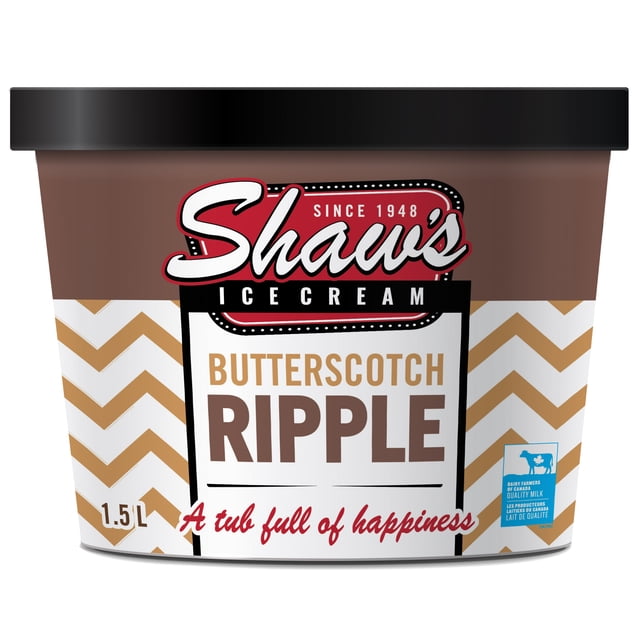 Shaw's BUTTERSCOTCH RIPPLE Ice Cream 1.5L, BUTTERSCOTCH RIPPLE Ice Cream