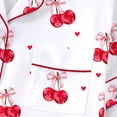 thumbnail image 5 of PMVFHDE Women Printed Pajama Set With Notched Collar Short Sleeve Top And Shorts For Home Wear Cozy Sleepwear Lightweight Breathable Comfort White,XXL, 5 of 7