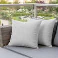thumbnail image 4 of Vintage White Pillow Covers 2 Pack Linen Texture Farmhouse Pillowcase Waterproof Outdoor Throw Pillow Cover for Patio Garden Square Cushion 16”x16”, 4 of 9