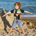 thumbnail image 3 of FORMRS Boys Rash Guard with Short Sleeves UPF 50+ Swim Shirts Sizes 3-12T, Art Cocktails, 3 of 6