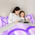 thumbnail image 5 of Homewish Dreamy Purple Cartoon Queen Comforter Set for Kids, Romantic Love Heart Bedding Sets, Modern Fashion Polkadots Reversible Bedding Comforter Set, Super Cozy Room Decor, 3-Piece, 5 of 8