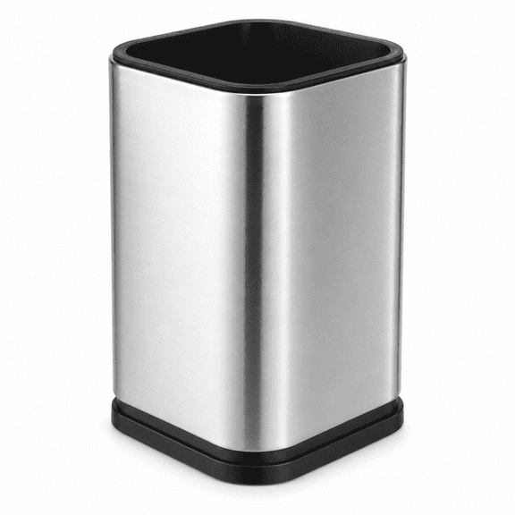 Fixdono Stainless Steel Utensil Holder for Countertop, Rust-Resistant Cooking Utensil Organizer with Weighted Base, Silver