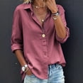thumbnail image 3 of Bixock Women Button Down Shirts Long Sleeve Tops V Neck Casual Blouse Going Out Tops Soft Comfortable Work Office Daily Wear Fall/Winter Women Clothes, 3 of 6