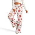 thumbnail image 2 of Women's Fashion Casual Loose Christmas Printed Wide-Leg Sweatpants, Comfortable Home and Outdoor Wear, Elastic Waist with Drawstring for Easy Fit, Warm Winter Pants, White, L, 2 of 7