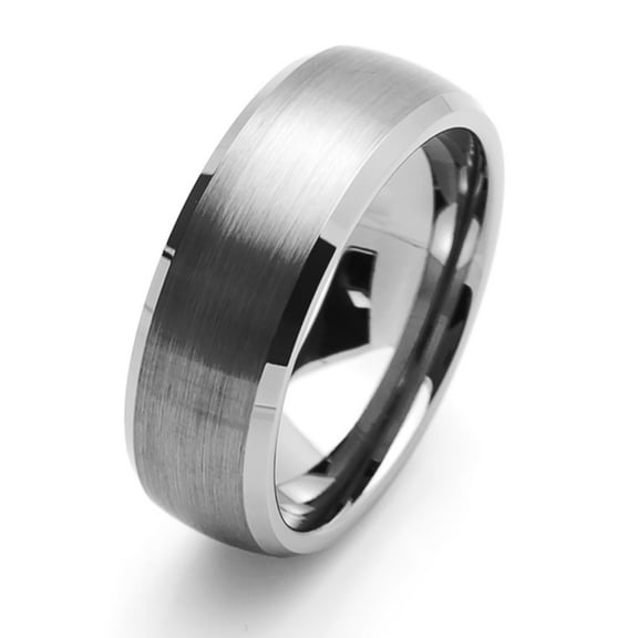 Free Engraving Men Women Personalized Inside Engraving Tungsten Carbide Wedding Band Ring 8mm Beveled Edges Domed Ring