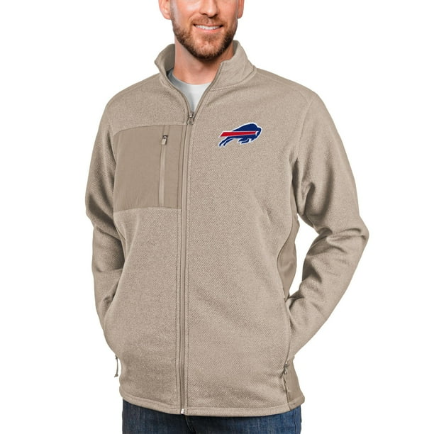 Men's Antigua Oatmeal Buffalo Bills Course Full-Zip Jacket 