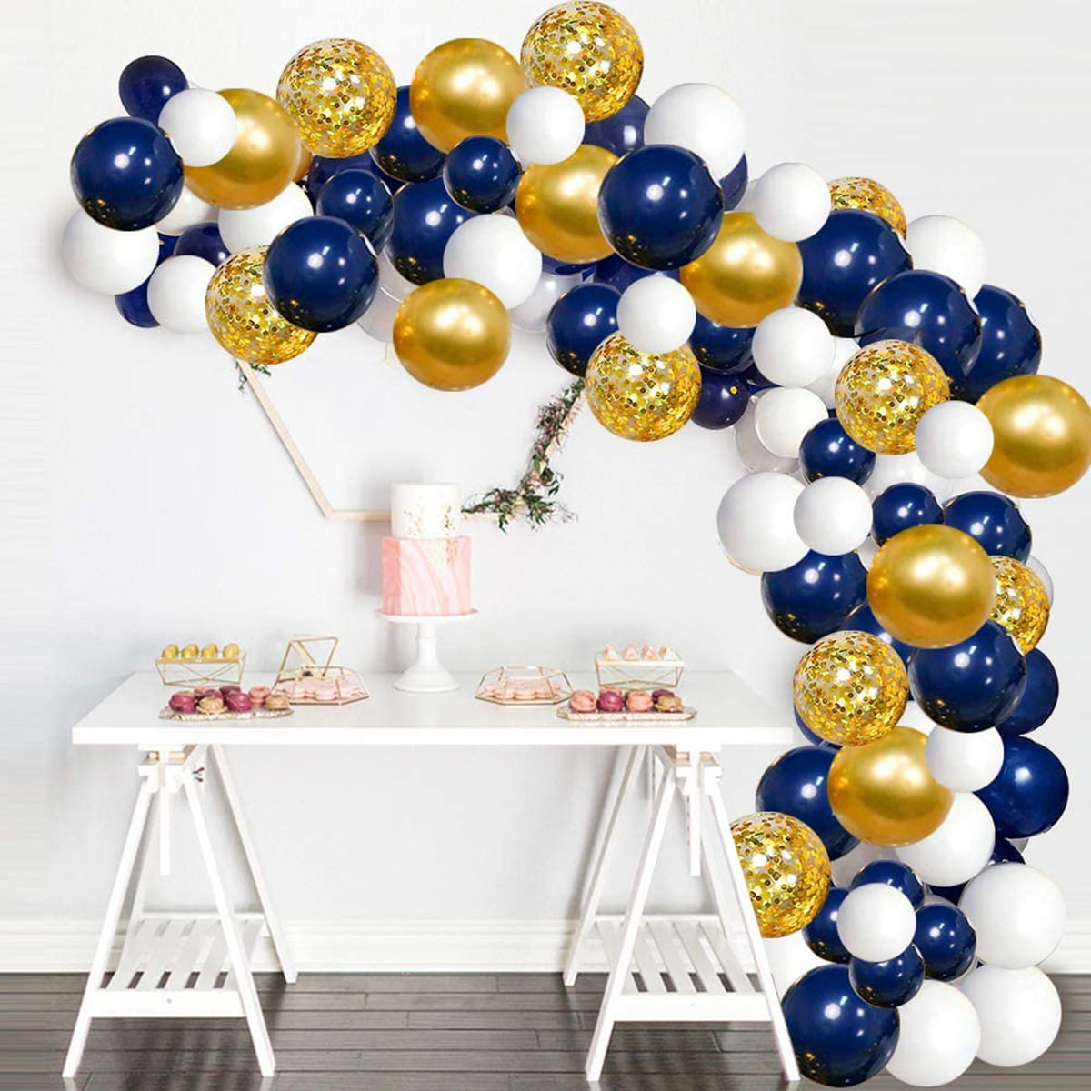 6 40th Birthday  2 12 Pack Table Balloon Decoration Display Kit BLUE