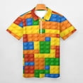 thumbnail image 3 of Building Blocks Construction Brick Men Zipper T-shirt Summer Casual Short Sleeve T-shirt Top, 3 of 7