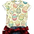 thumbnail image 5 of Ounisa T-Shirts à Manches Courtes pour Femmes Col Rond Lapin de Pâques Imprimé Mélange de Coton Coupe Ample 2026 Printemps Été Vacances Décontracté Confortable Tendance Grande Taille T-Shirts P-2TG, 5 of 5