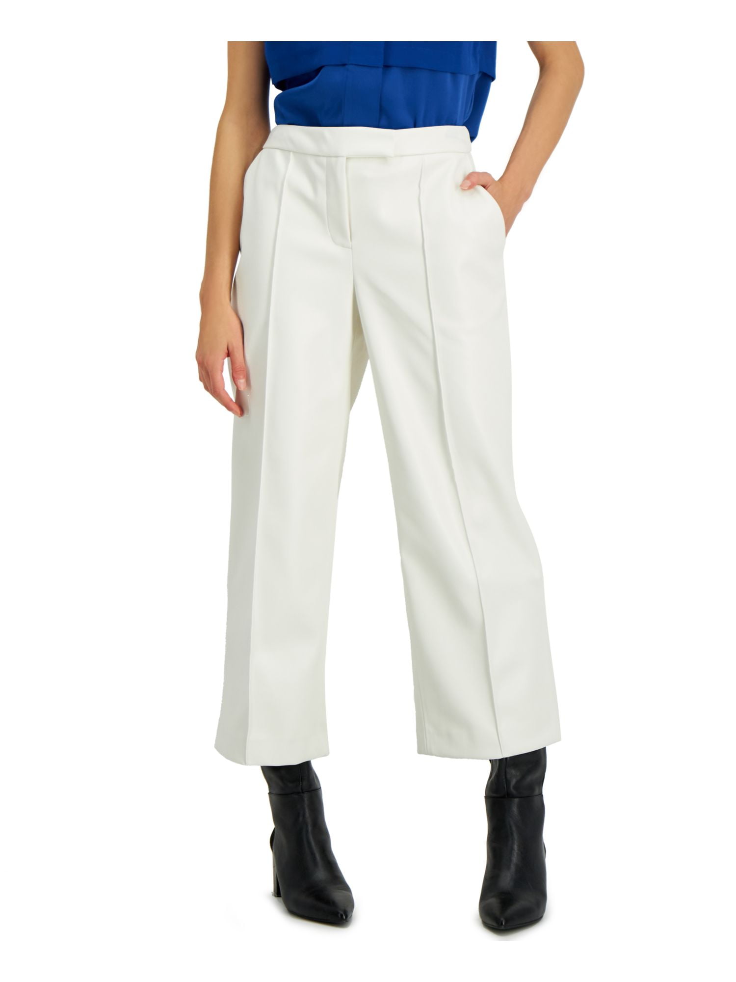 ALFANI Womens Ivory Faux Leather 