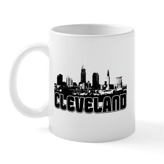 CafePress - Cleveland Skyline Mug - 11 oz Ceramic Mug - Novelty Coffee Tea Cup