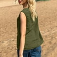 thumbnail image 4 of up to 60% off Gifts Usmixi Womens Tank Tops Vintage Cotton Linen Plus Size Loose Going out Shirts Vest Summer Trendy Solid Round Neck Sleeveless Shirts Blouse Army Green XXXXXL, 4 of 5
