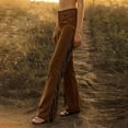 thumbnail image 4 of Xdegoge Fringe Jeans for Women Flared Leg High Rise Boho Suede Pants with Side Tassels Trendy Casual Party Streetwear, 4 of 9