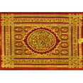 thumbnail image 1 of Ahgly Company Machine Washable Indoor Rectangle Medallion Yellow Traditional Area Rugs, 5' x 8', 1 of 4