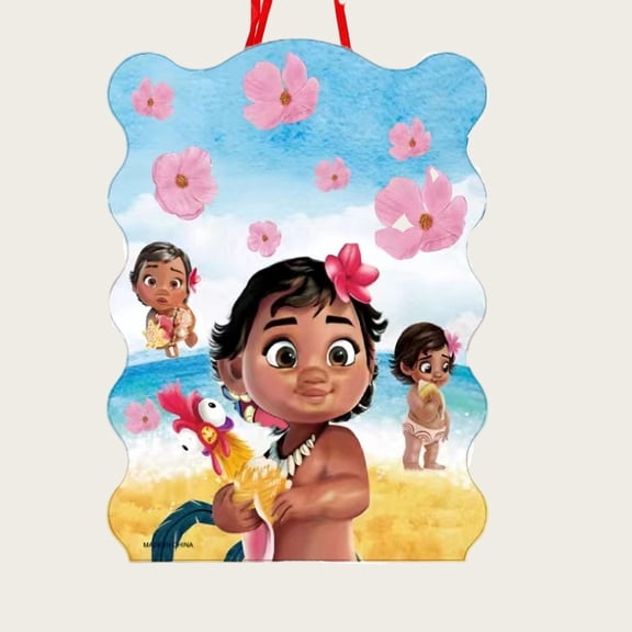 Maui Waialiki Anime Pull String Piñata - Candy Filled Safe Birthday Party Game | Easy Open Pinata Toy with No Stick Needed