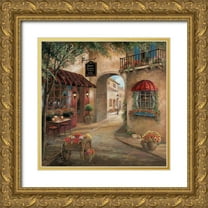 Manning, Ruane 20x20 Gold Ornate Wood Framed with Double Matting Museum Art Print Titled - Ginos Pizzeria (Detail)