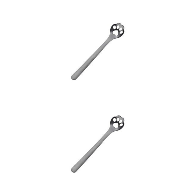 Youkk Exquisite Tea Spoon For Tea Lovers For Home And Restaurant Teaware Essential For Tea Drinking Stainless Steel Spoon Cat's Claw Black 1 2Set