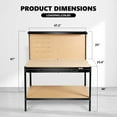thumbnail image 5 of DNA MOTORING TOOLS-00459 Work Table with Pegboard, 47.2''x23.6'' Work Table With Pull-out Drawers & Lower Open Shelves, 220LBS Capacity, 12PCS Tools Hooks, Wood Tool Bench for Garage, Workshop, 5 of 7