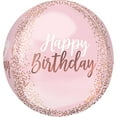 thumbnail image 2 of 16"  Foil Happy Birthday Orbz Balloon with Printed Rose Gold Confetti, 2 of 2