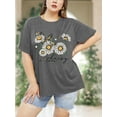 thumbnail image 6 of XCHQRTI Plus Size Daisy Women Tshirt Graphic Oversized Tees Short Sleeve Casual Tee, 6 of 8