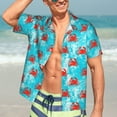 thumbnail image 7 of Xecao Crab Swims In The Ocean Print Hawaiian shirt - A Stylish Short-Sleeve Button-Down for Men, Perfect for Casual Beach and Tropical Outings.,3X-Large, 7 of 7