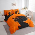 thumbnail image 2 of Castle Fairy Black Girl Twin Bedding 7-Piece,Orange Black Bedding Comforter Set,Grey Reversible, 2 of 7