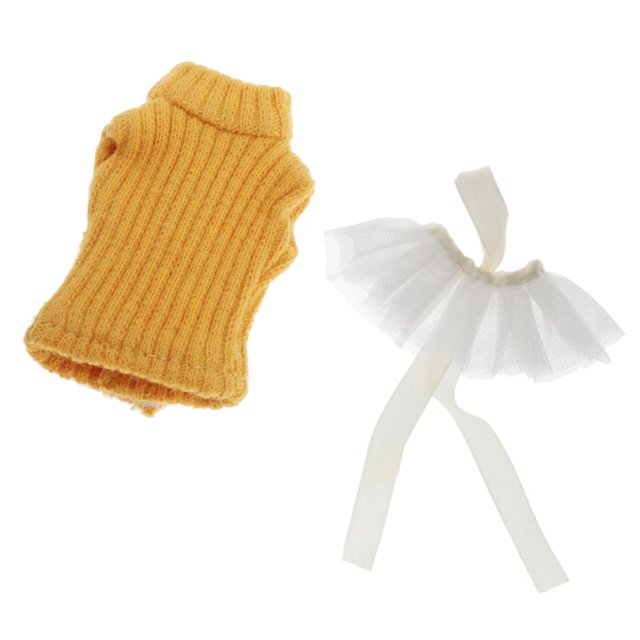 Traje de chaleco y para accesorios de ropa de muñeca Obitsu11 OB11 de escala 1/12 Blanco Sunnimix Trajes de falda de muñeca