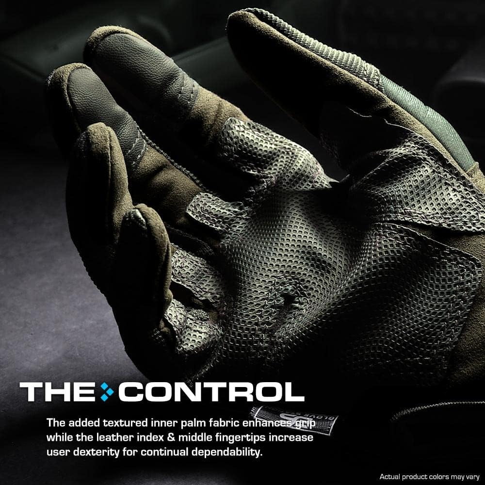 Glove Station The Motorcycle Gloves - Gloves with Touchscreen for Outdoor Sports, BMX, Dirt Bike and Cycling - Gloves for Airsoft, Paintball and Work - Green, Large Size