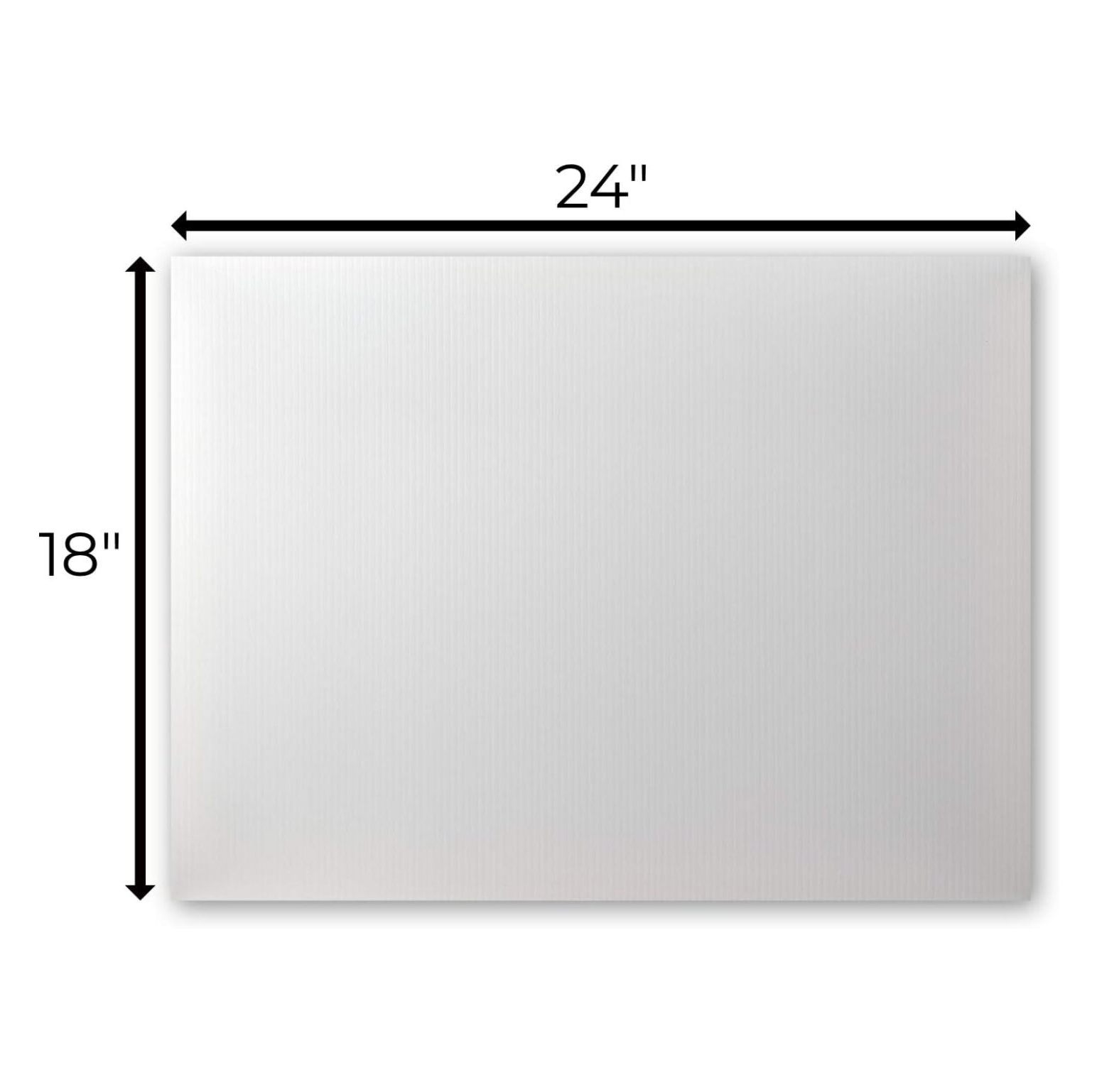 VSE Blank Yard Signs | 24"W x 18"H Signs (10 pc), Includes Metal H-Stakes | For Garage Sales Signs, Graduations, or Political Lawn Sign