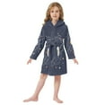 thumbnail image 6 of FORMRS Niños Bathrobe Unisex Hooded Robe Soft Plush Pajamas Sleepwear, Size 4-6T, White Planet, 6 of 7