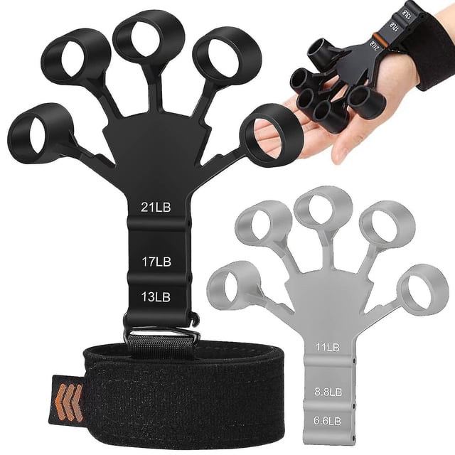 Fortalecedor de dedos, ejercitador de dedos duradero y fortalecedor de manos con 6 niveles de resistencia, extensión de dedos y fuerza de agarre