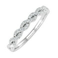 thumbnail image 1 of 1/10 Carat Twisted Diamond Wedding Band Ring in 10k White Gold (Ring Size 11), 1 of 6