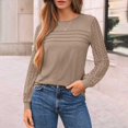 thumbnail image 2 of ManxiVoo Sophisticated Long Sleeve Blouse with Delicate Lace Detail Versatile Casual to Business Tops for Women 2025 Essential Wear S Size Khaki, 2 of 7