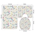 thumbnail image 3 of Pioneer Flower Floral Print Pattern Bathroom Rugs Sets 3 Piece,Toilet Cover Set,Absorbent Non Slip Bathroom Mats Sets with U-Shaped Contour Rug Toilet Rug Set, 3 of 5