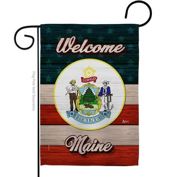 Americana Home & Garden G141275-BO 13 x 18.5 in. Welcome Maine Double-Sided Vertical House Decoration Banner Garden Flag - Yard Gift