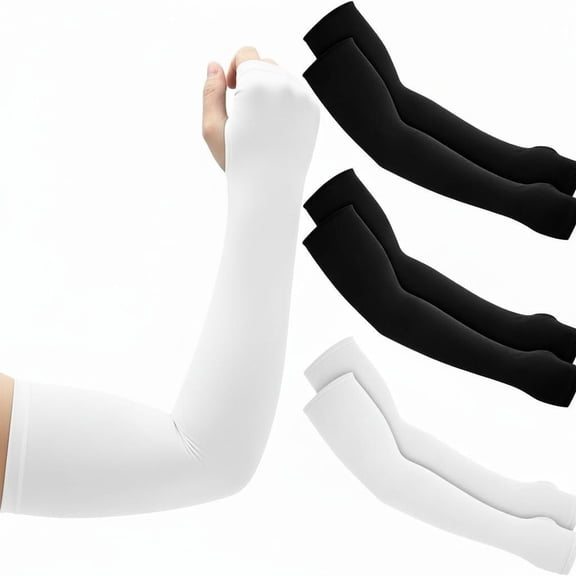 4 Pairs Gaming Arm Sleeve PC with Thumb Hole UV Sun Protection Cooling Compression Sleeves Cover for Esports Gamers Men Women