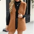 thumbnail image 4 of Pincandy Womens Faux Fur Vest Winter Warm Short Coat Fluffy Shaggy Sleeveless Jacket Fashion Casual Fuzzy Outerwear, 4 of 7