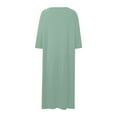 thumbnail image 6 of Women's Solid Casual Short Sleeve Nightgown - Zipper Robe Pajamas with Pockets, Lightweight Polyester, Sizes S-XXL, 6 of 6
