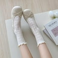 thumbnail image 3 of Zhengup Womens Crew Socks Casual Cotton Cute Socks Fun Novelty Girl Thin Dress Floral Ankle Socks 5 Pack, 3 of 8