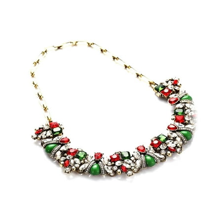 - Novadab Happy holidays statement sparkling crystal charms necklace